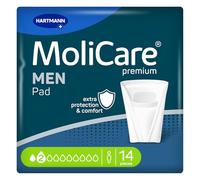 MoliCare MEN Pad 2 gocce Assorbenti Discreti per Incontinenza per Uomo, Protezione per Perdite Leggere, Sensazione di Asciutto Immediata, Protezione Avanzata della Pelle, Forma di Tasca, 14 Pezzi