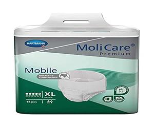 MoliCare Pantaloni usa e getta Premium Mobile: uso discreto in caso di incontinenza per uomini e donne, 5 gocce, taglia XL (130-170 cm)