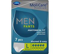 MoliCare Premium MEN PANTS, mutandine assorbenti specifiche per incontinenza maschile, protezione discreta, 5 gocce, taglia L, 7 pezzi