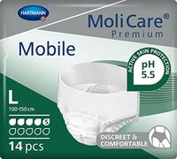 MoliCare Premium Mobile mutandine monouso per l'incontinenza, protezione discreta per donne e uomini; 5 gocce, taglia L (circonferenza vita 100-150 cm), 14 pezzi