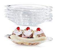 MOLIGOU 6 piatti a banana split boat da 209,8 g, ciotole ovali trasparenti per banana Split, caramelle, snack