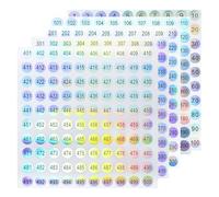 MOLILON 5 set di adesivi con numeri consecutivi, da 1 a 500, 1 cm, etichette autoadesive rotonde adesive per organizzare flaconi di smalto, bastoncini per campioni per unghie, rossetto