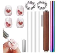 MOLILON Set di 33 magneti per unghie a forma di occhio di gatto, calamite per unghie, 3 in 1, con doppia testa, filo di ferro per effetto zampa di gatto, smalto gel magnetico, strumenti per nail art