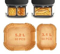MOLIMOLI 120 Pezzi di Carta da Forno Airfryer per Serie Ninja CRISPi, 3.8L e 1.4L FN101EUGY, FN101EUST, FN101EUSG