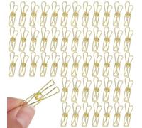 MOLIMOLI 50 Pezzi Pinze per Ufficio Oro, Pinze Metalliche a Forma di Pesce, Leganti Multiuso per Documenti, Fatture e Progetti Creativi