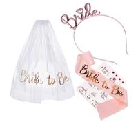 MOLIMOLI - Kit Accessori EVJF Voile Mariée Blanc Bride To Be - Couronne Serre-tête O Adesivi per célibataires - Déguisement Mariages Fiançailles