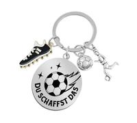 MOLIMOLI Portachiavi Calcio Regali per Ragazzi 5-14 Anni - Regalo Calcio per l'Iscrizione Scolastica e il Ritorno a Scuola, con 3 Ciondoli Calcio e Sacchetto Regalo - Cono Scuola Contenuto Ragazzo