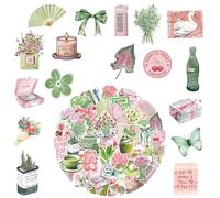 MOLIMOLI Set di Adesivi Estetici 50 Pezzi, Adesivi Impermeabili per Kindle, Journal & Scrapbooking, Pelabili Senza Residui Adulti, Laptop Casco Skateboard Decor