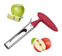 MOLIMOLI Tagliamele e tagliamele in Acciaio Inossidabile, tagliabiscotti con Lama seghettata con Manico Rosso, per Mele, pere e Altra Frutta