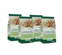 Molini Spigadoro Farina di Semi di Canapa Sativa Biologica (500gr) certificata ICEA, può essere aggiunta agli impasti per pane, pizza, biscotti e dolci (4pz x 500g)