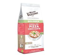 Molino Vigevano | Farina per Pizza Croccante Tipo 1 Biologica con Lievito, Dose per 4 Pizze | Confezione da 500 gr