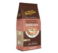 Molino Vigevano | Farina Tipo 1 Poco Raffinata, Farina per Pizza con Lievito, Dose per 4 Pizze | Confezione da 500 gr