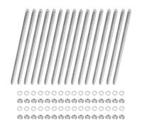 Molirex 16 barre filettate M6 x 60 mm, con 32 dadi esagonali e 32 rondelle, barre filettate in acciaio inox, per costruzione di mobili, montaggio a macchina