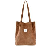 Molirex Cord, borsa a tracolla da donna, alla moda, grande capacità, ideale per tutti i giorni, shopping, scuola, gite e lavoro (leopardo), Marrone chiaro, Minimalista