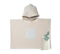 molis&co. Poncho da bagno per bambini 1-2 anni. Zinnia. Telo mare con cappuccio. Accappatoio per bambini leggero e compatto. (OEKO-TEX 100).