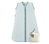 molis&co - Sacco Nanna 1 TOG - Sacco nanna primaverile e autunno - Sacco Nanna per Neonato da 6-18 mesi - 100% Cotone (Certificato Oeko-Tex) - Leggermente Imbotito, Senza Maniche - Vichy Green