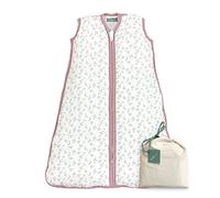 molis&co - Sacco Nanna 2.5 TOG - Sacco nanna imbottito invernale per Neonati da 0 mesi (60 cm) - Mussola Premium - Senza Maniche - Floral Pink