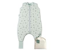 molis&co - Sacco Nanna con Piedini e Calzini - Sacco Nanna Invernale per Bambini - Sacchi Nanna 2.5 tog con Piedini - 100% Cotone (Oeko-Tex 100) - Botany Green (6 Anni)