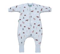 molis&co - Sacco Nanna con piedini, maniche staccabili e calzini - Sacco nanna invernale per Bambini - Sacchi Nanna 2.5 tog con piedini - 100% Cotone (Oeko-TEX 100) - Winter Animals (4 anni)
