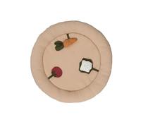 molis&co - Tappetino sensoriale per bambini, rotondo, 90 cm, con trame, suoni e giocattoli interattivi, imbottito, pieghevole, con borsa, Oeko-Tex 100 (Sand)