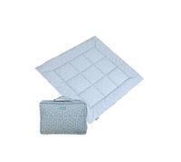 molis&co - Tappeto Gioco Bambini e Neonati 100x100x5cm - Tappeto Morbido Bambini - Tappeto Gioco Neonato Pieghevole, Reversibile e Lavabile - 100% Cotone (OEKO-TEX 100) - Blue Garden