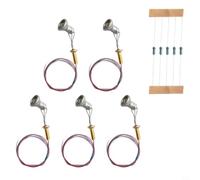 Moliuoly 5 X HO Per Scala LED Modello Spotlight Proiettore Per Lampioni Stradali, 3V DC Bianco Caldo Con Cavi E Resistenze, Argento/Marrone, Luce Realistica Per Layout Modellismo