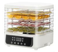 Moliuoly disidratatore alimentare a 6 livelli, temperatura e timer regolabili, spegnimento automatico, design salvaspazio per frutta, carne e erbe, bianco