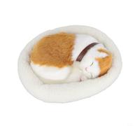 Moliuoly Peluche a forma di gatto realistico, con simulazione di respiro elettronica, per decorazione in casa, ufficio o auto, regalo interattivo (giallo macchiato cats)