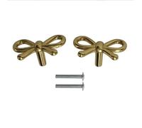 Moliuoly Pomello cromato con design a fiocco, 50 x 32 x 24 mm, per cassetti e porte, adatto per mobili come comodini, scarpiere e vetrine, con viti da 25 mm per un facile montaggio