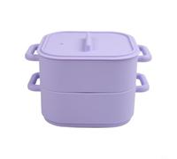 Moliuoly Set di 2 pentole a vapore in silicone per microonde resistenti al calore con manico per cucinare e conservare verdure, pesce, pollame, facili da pulire, lavabili in lavastoviglie, rosso