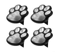 Moliuoly Set di 4 luci solari per esterni per sentieri da giardino, prato, resistenti alle intemperie, luce solare a artiglio di gatti, per la decorazione del cortile degli amanti degli animali
