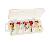 Moliuoly Set di 5 esche artificiali per gamberetti da pesca, 6 cm, 5,6 g, design realistico, alta percentuale di cattura, acqua dolce, pesca con contenitore