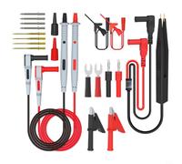Moliuoly Set di cavi di prova multimetro, 21 pezzi con punte intercambiabili, 1000 V 10 A, kit di cavi di prova per test SMD IC, morsetti a coccodrillo e pinzette, compatibile con multimetri, rosso