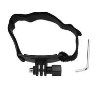 Moliuoly Supporto per casco da bicicletta per lampada frontale, supporto regolabile in alluminio e nylon per circonferenza della testa di 12-36 cm, fissaggio robusto per ciclismo e campeggio, nero