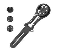 Moliuoly Supporto per computer da bicicletta, in lega di alluminio, regolabile, per Garmin Cateye Bryton, 142 mm, nero