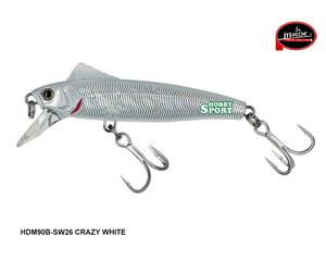 MOLIX HDM90B 44 GR COL SW26 CRAZY WHITE HEAVY DUTY MINNOW 90 BAITFISH
