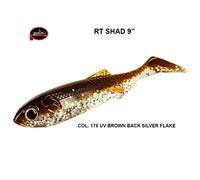 MOLIX RT SHAD 9" COL 176 UV BROWN BACK SILVER x LUCCIO e SILURO CONFEZIONE SFUSA