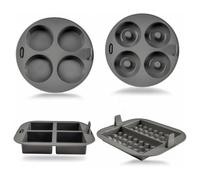 Moljaus Set di 4 stampi in Silicone per friggitrice ad Aria - Accessori riutilizzabili per Air Fryer: Cupcake, Ciambelle, Brownies e Waffle - Senza BPA, antiaderenti, Adatti a Forno e lavastoviglie