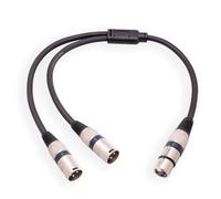 MOLKASIA Cavo sdoppiatore, 3 pin femmina a doppio XLR maschio bilanciato microfono Y- Splitter adattatore - 50 cm