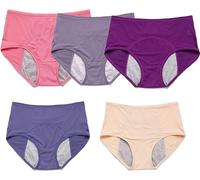 MOLKKI Mutande Assorbenti Mestruali, Senza Cuciture, A Vita Alta, Senza Cuciture, Mutande Assorbenti Mestruali Cozy Slip Ciclo Mestruale Donna Traspiranti, Women Underwear A,L(45-55kg)
