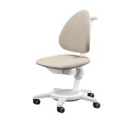 Moll Maximo, sedia girevole per bambini con crescita, regolabile in 3 dimensioni, telaio bianco, imbottitura (Ted-Beige)
