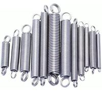 Molla a doppia gancio, molla di estensione, Molla di tensione cilindrica elicoidale con estensione cilindrica e gancio ad anello O-ring in filo di acciaio inossidabile 304