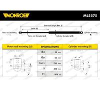 Molla a gas bagagliaio ML5575 MONROE per VW TRANSPORTER T5 Autobus