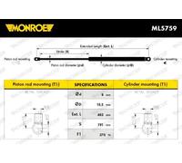 MONROE ML5759 Ammortizatore pneumatico, Cofano bagagli / vano carico