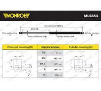 Molla a gas bagagliaio ML5864 MONROE per DACIA RENAULT