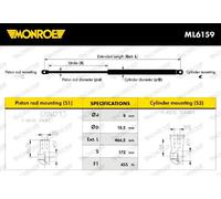 MONROE ML6159 Ammortizatore pneumatico, Cofano bagagli / vano carico