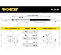 Monroe Ammortizzatore cofano motore anteriore ML5829 pneumatico per VW Passat (3C2/3C5)