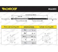 Molla a gas lunotto ML6302 MONROE per JEEP GRAND CHEROKEE IV