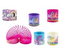 Molla a spirale in plastica con unicorni, diametro 6,5 cm