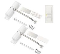 Molla Chiudiporta Automatico, Chiudi Porta a Molla, Regolabile Chiudiporta Automatico a Molla con Viti e Leva Regolazione, Regolabile Chiudi Porta per Porte Interne, Per casa e ufficio (S 2pcs Bianco)